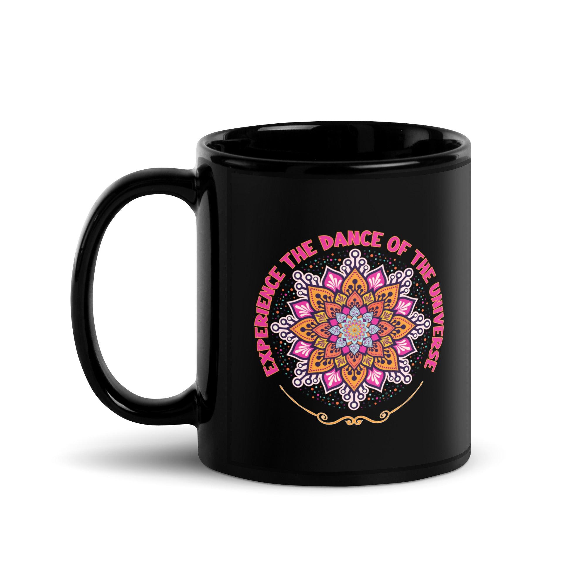 Astral Sip Mandala Black Glossy Mug - Beyond T-shirts