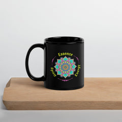 Lunar Brew Mandala Black Glossy Mug - Beyond T-shirts