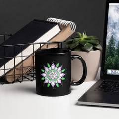 Glossy Black Mandala Tranquility Mug - Beyond T-shirts