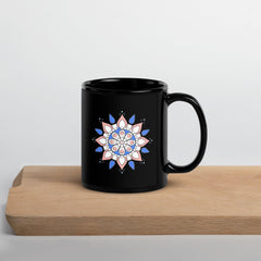 Black Glossy Mandala Reflection Mug - Beyond T-shirts