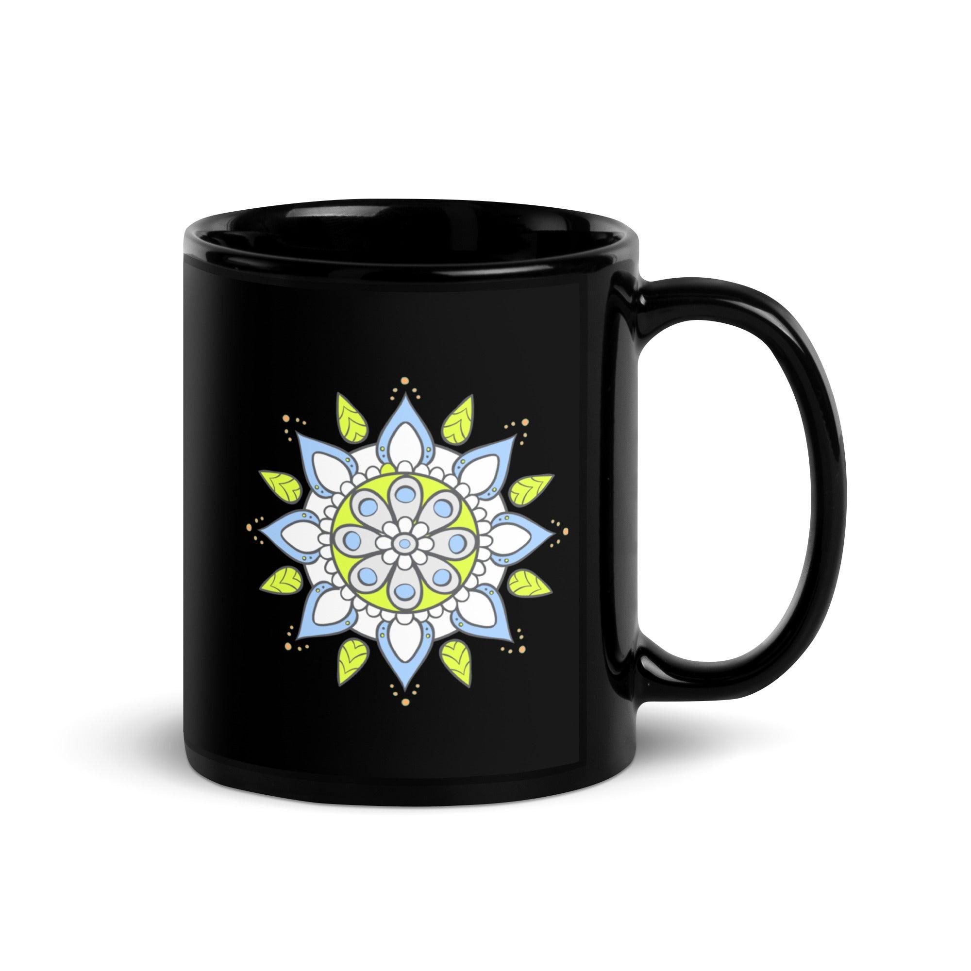 Golden Mandala Enchantment Black Mug - Beyond T-shirts