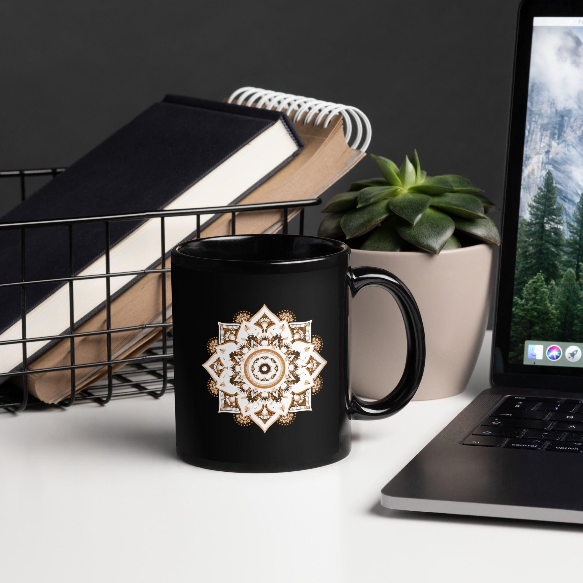 Mandala Radiance On Black Mug - Beyond T-shirts