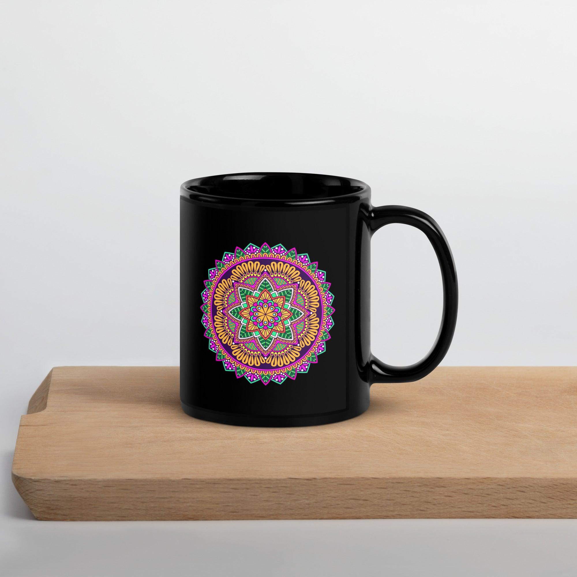 Mandala Illumination Black Mug - Beyond T-shirts