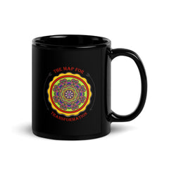 Lotus Harmony Mandala Black Glossy Mug - Beyond T-shirts