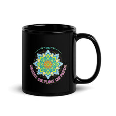 Floral Serenade Mandala Black Glossy - Beyond T-shirts