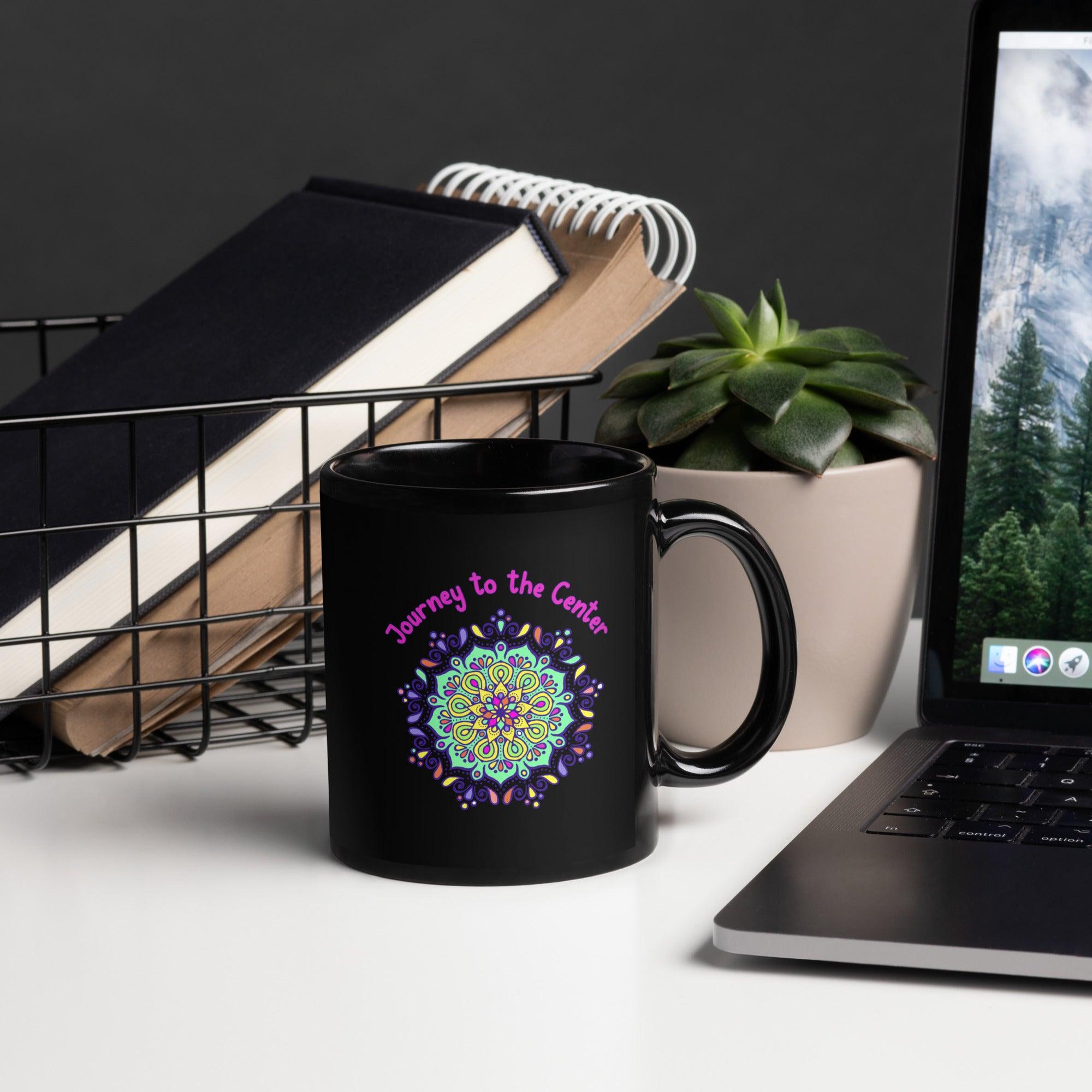 Cosmic Wonder Mandala Black Glossy Mug - Beyond T-shirts