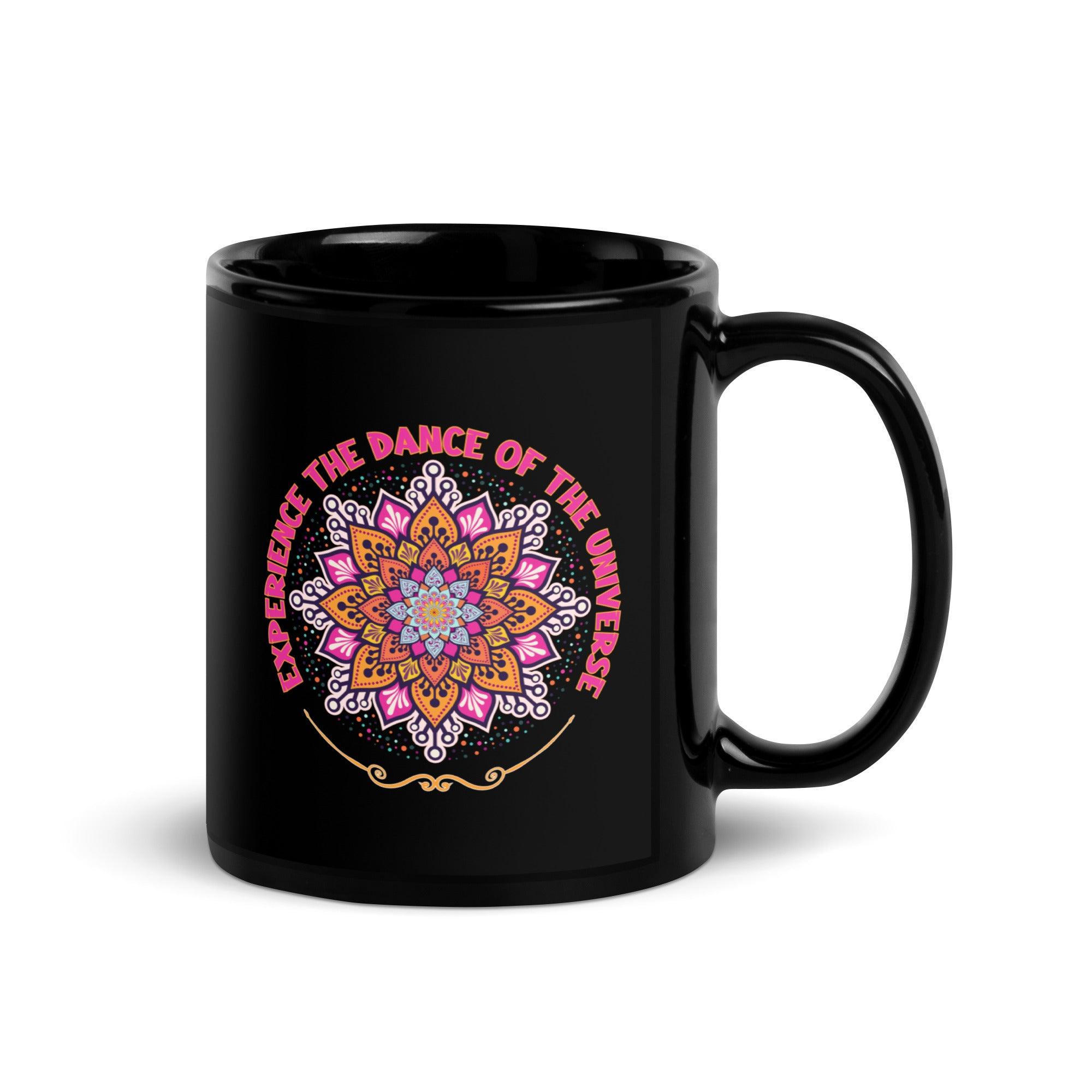 Astral Sip Mandala Black Glossy Mug - Beyond T-shirts