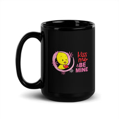 Kiss Me & Be Mine Black Glossy Mug