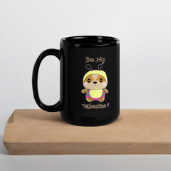 Bee My Valentine Black Glossy Mug