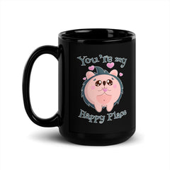 You're My Happy Place Black Glossy Mug