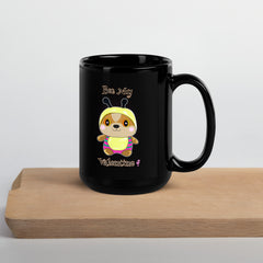 Bee My Valentine Black Glossy Mug