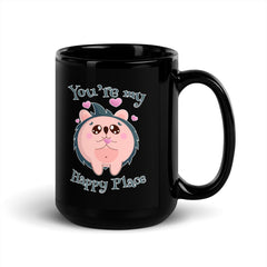 You're My Happy Place Black Glossy Mug