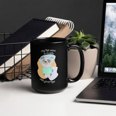 Cuddle With You Black Glossy Mug