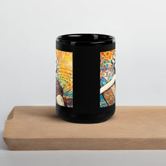 Durable and stylish Surfing 5 06 Black Coffee Mug, ideal for surf enthusiasts and adventurers.