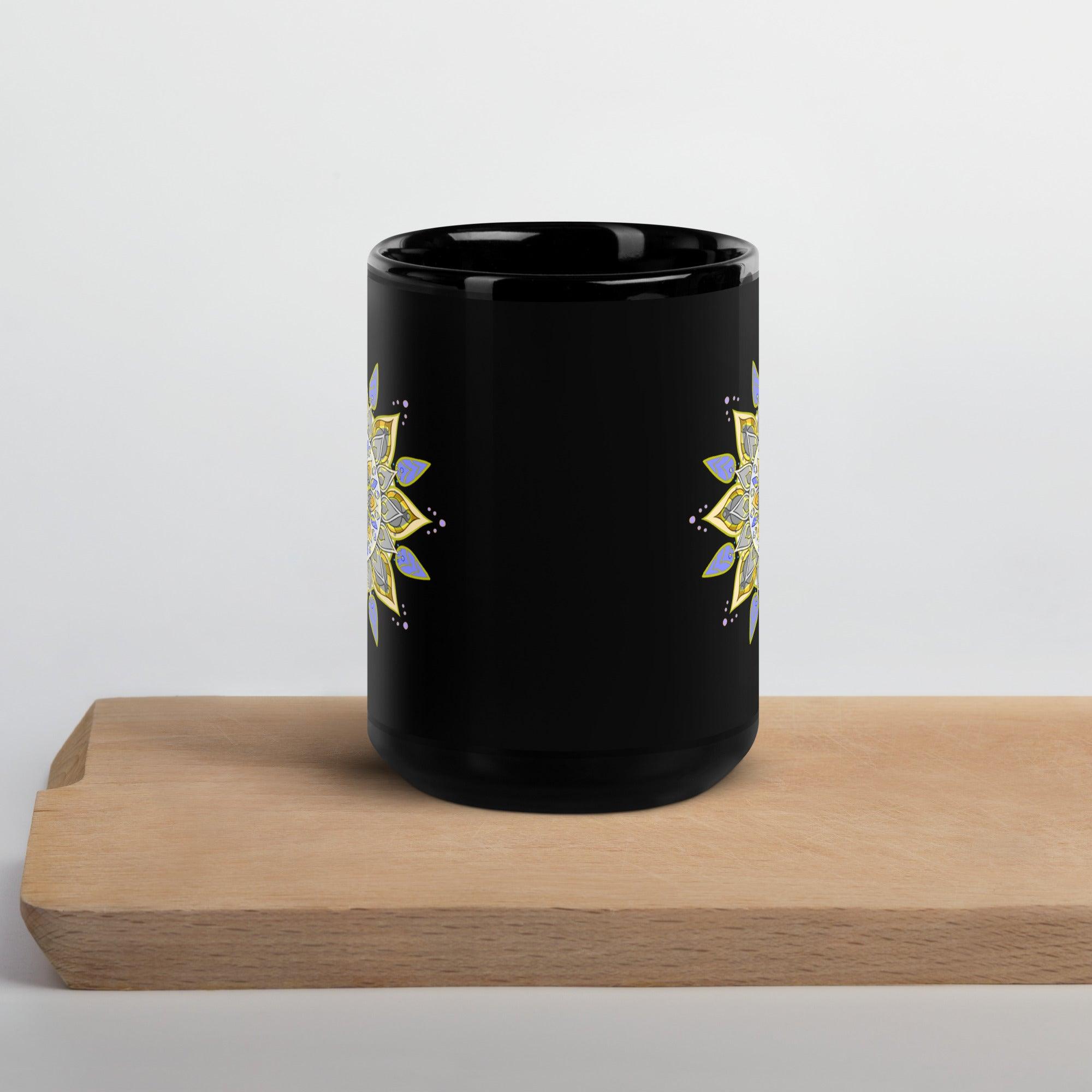 Sleek Black Mandala Delight Mug - Beyond T-shirts