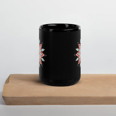 Mandala Elegance On Black Glossy Mug - Beyond T-shirts