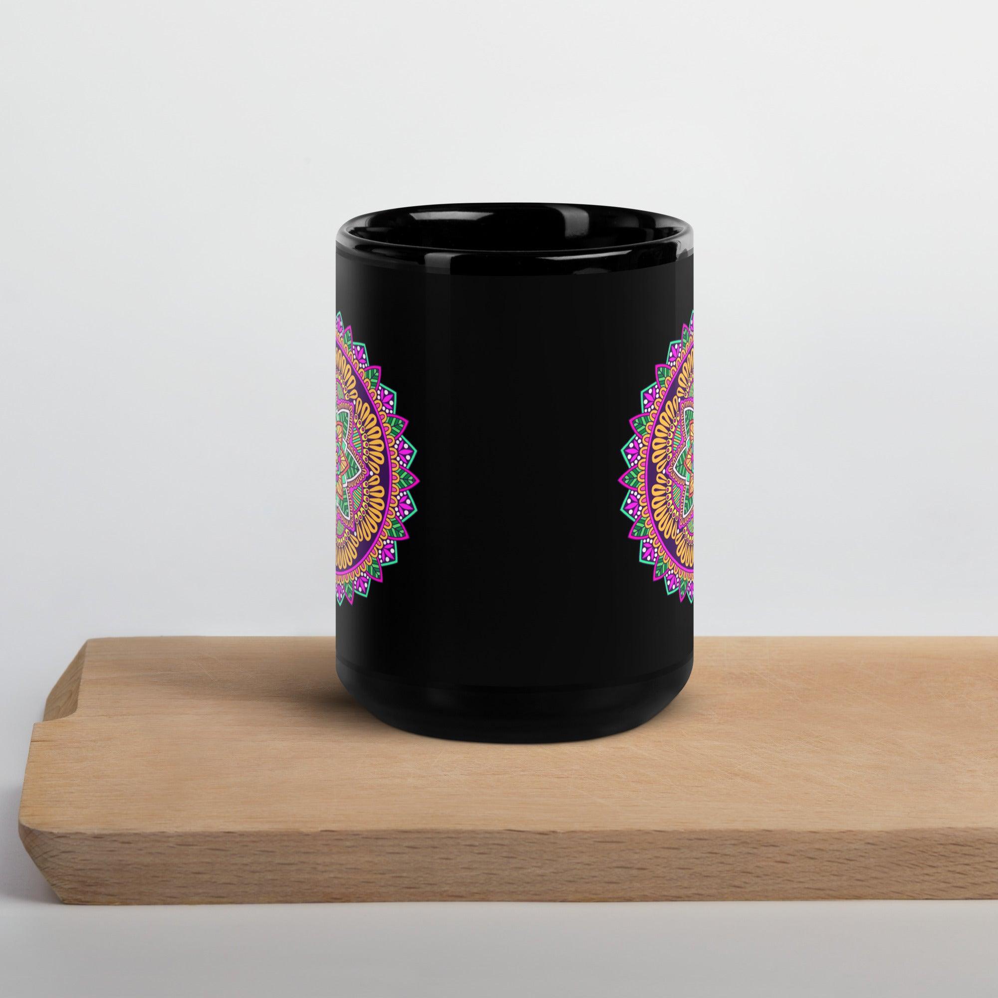 Mandala Illumination Black Mug - Beyond T-shirts