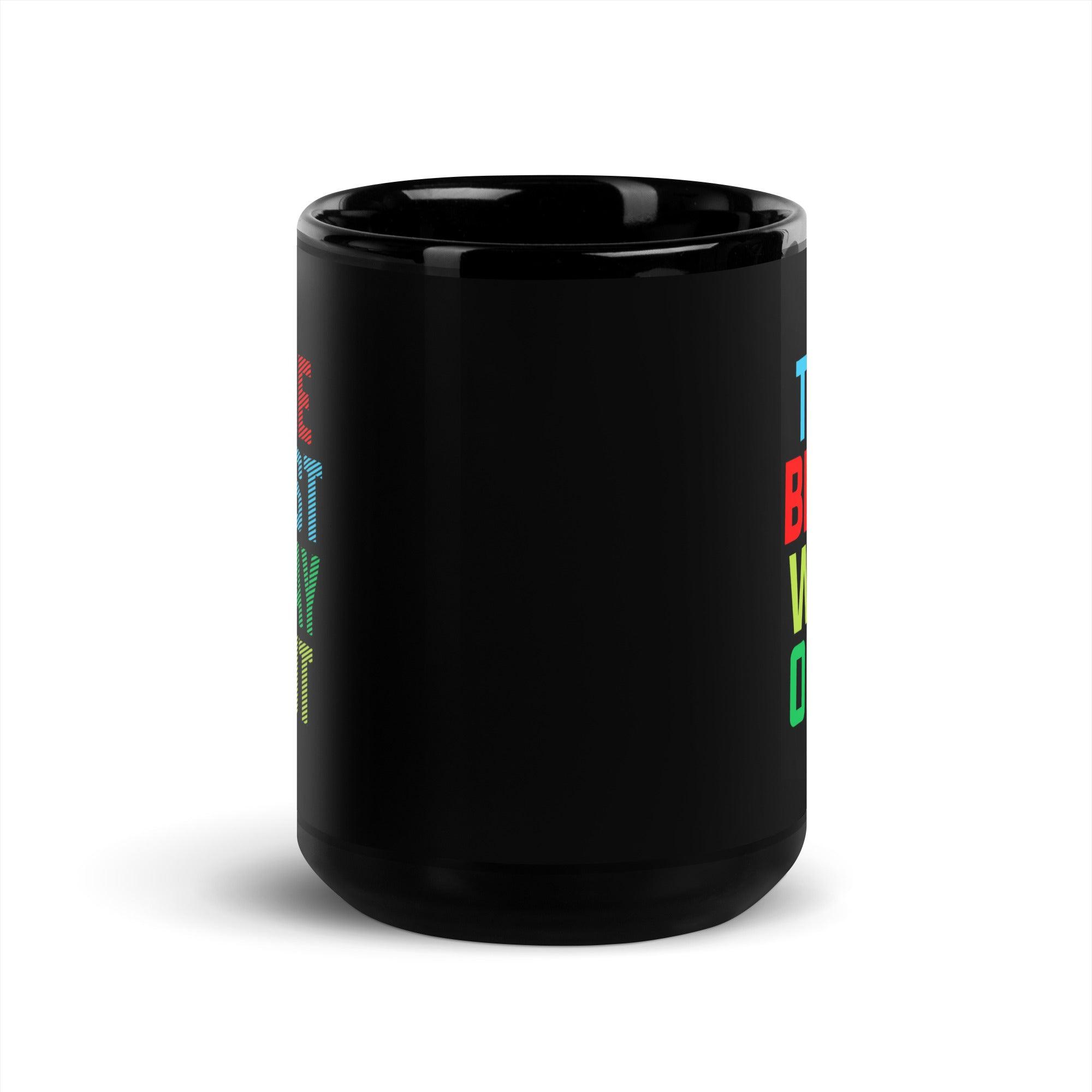 Elegant Typography Art Black Glossy Mug - Beyond T-shirts