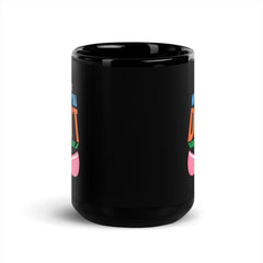 Artful Typography Black Glossy Mug - Beyond T-shirts