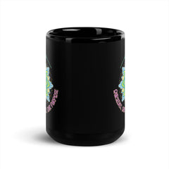 Floral Serenade Mandala Black Glossy - Beyond T-shirts