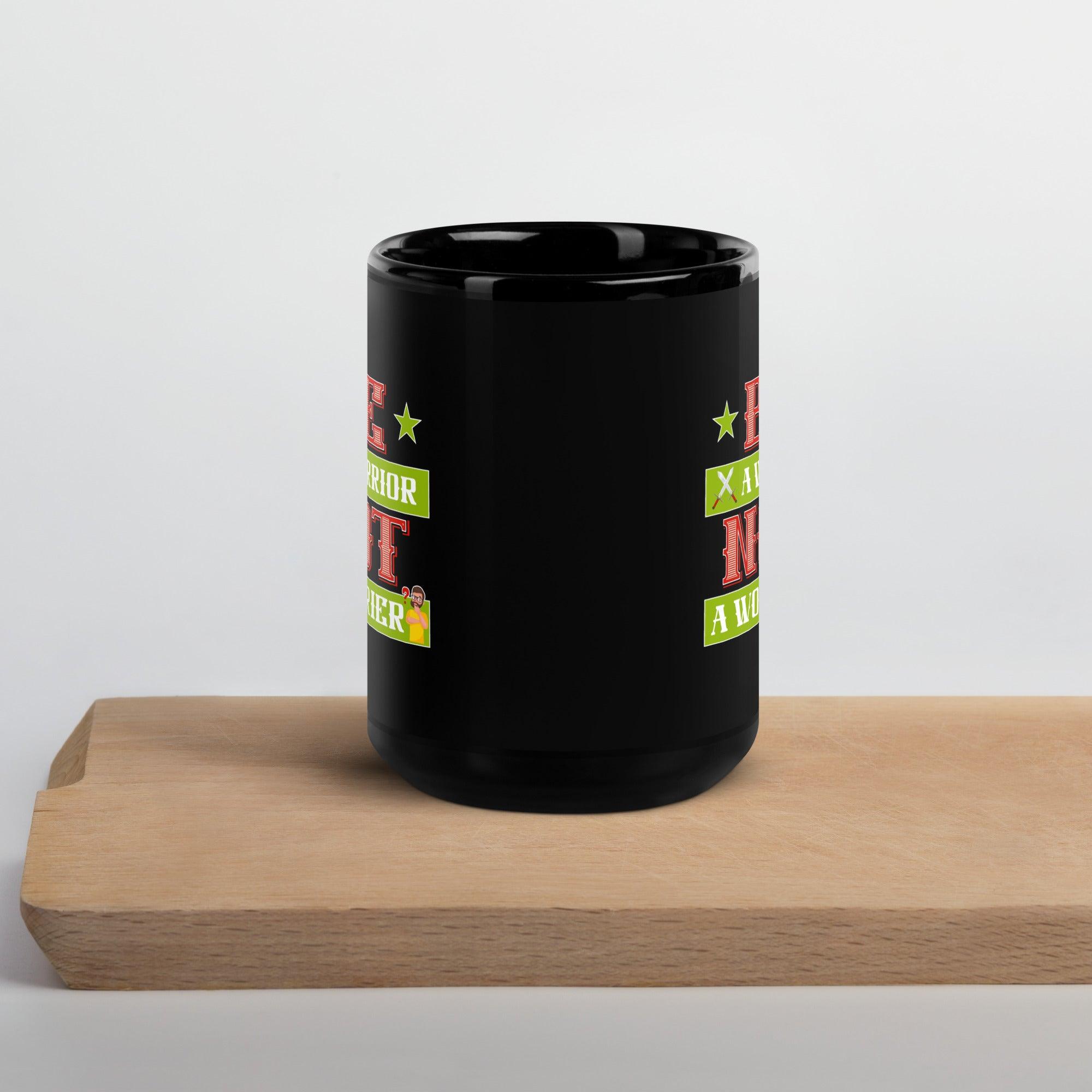 Abstract Typographic Fusion Black Glossy Mug - Beyond T-shirts