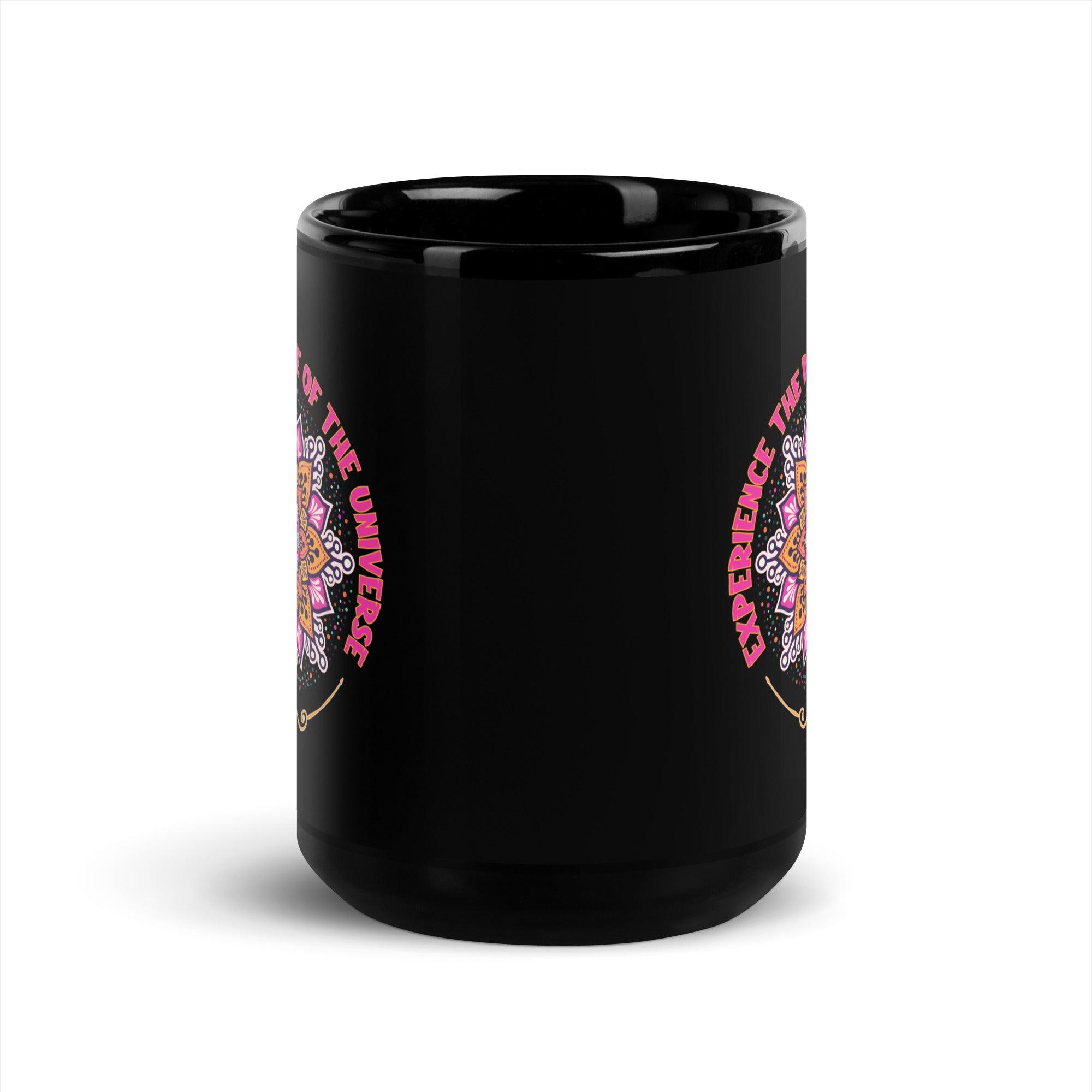 Astral Sip Mandala Black Glossy Mug - Beyond T-shirts