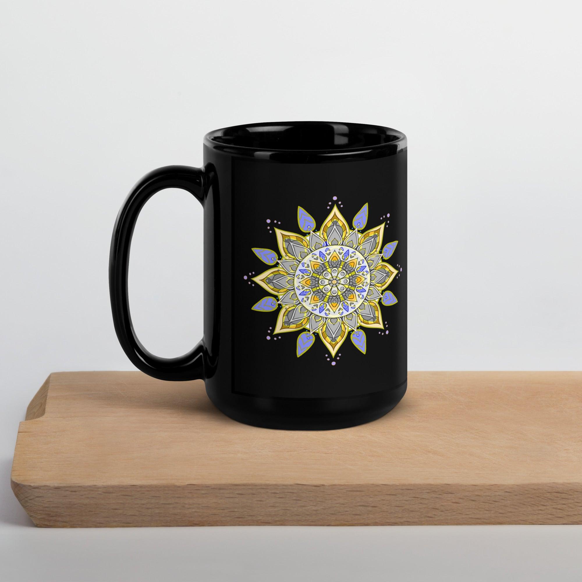 Sleek Black Mandala Delight Mug - Beyond T-shirts