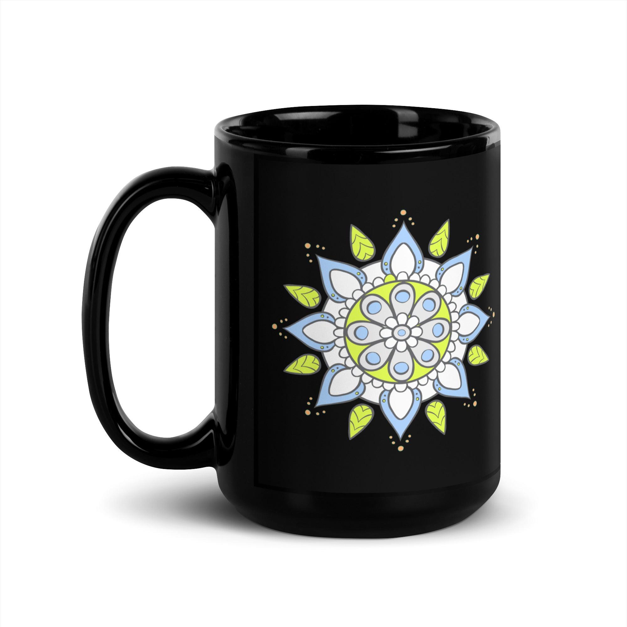 Golden Mandala Enchantment Black Mug - Beyond T-shirts