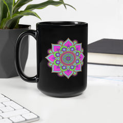 Celestial Black Glossy Mandala Mug - Beyond T-shirts