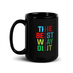 Elegant Typography Art Black Glossy Mug - Beyond T-shirts