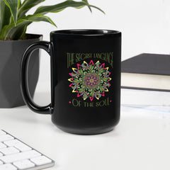 EleganceIn Every Sip Mandala Black Glossy Mug - Beyond T-shirts