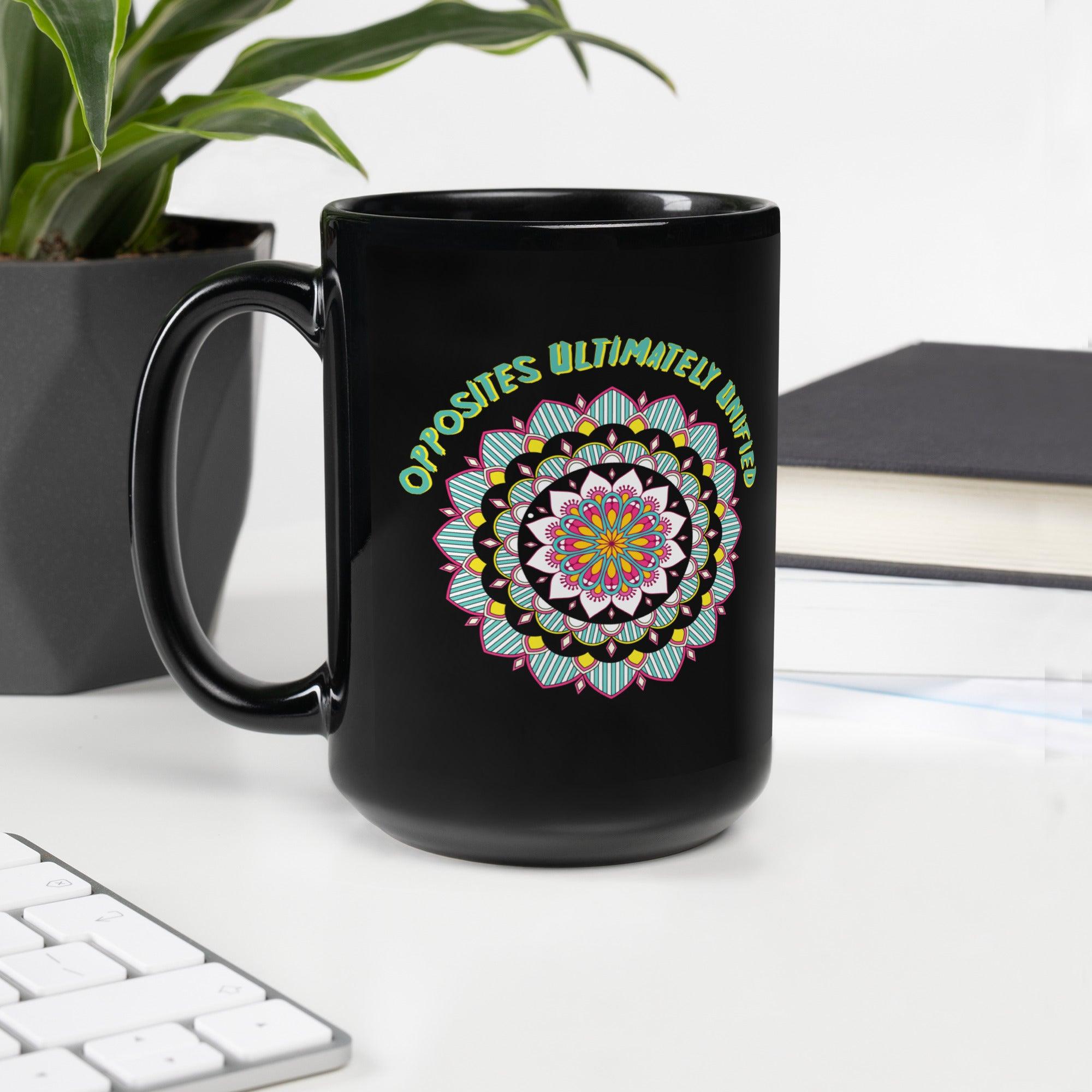 Mandala Of Unity Black Glossy Mug - Beyond T-shirts