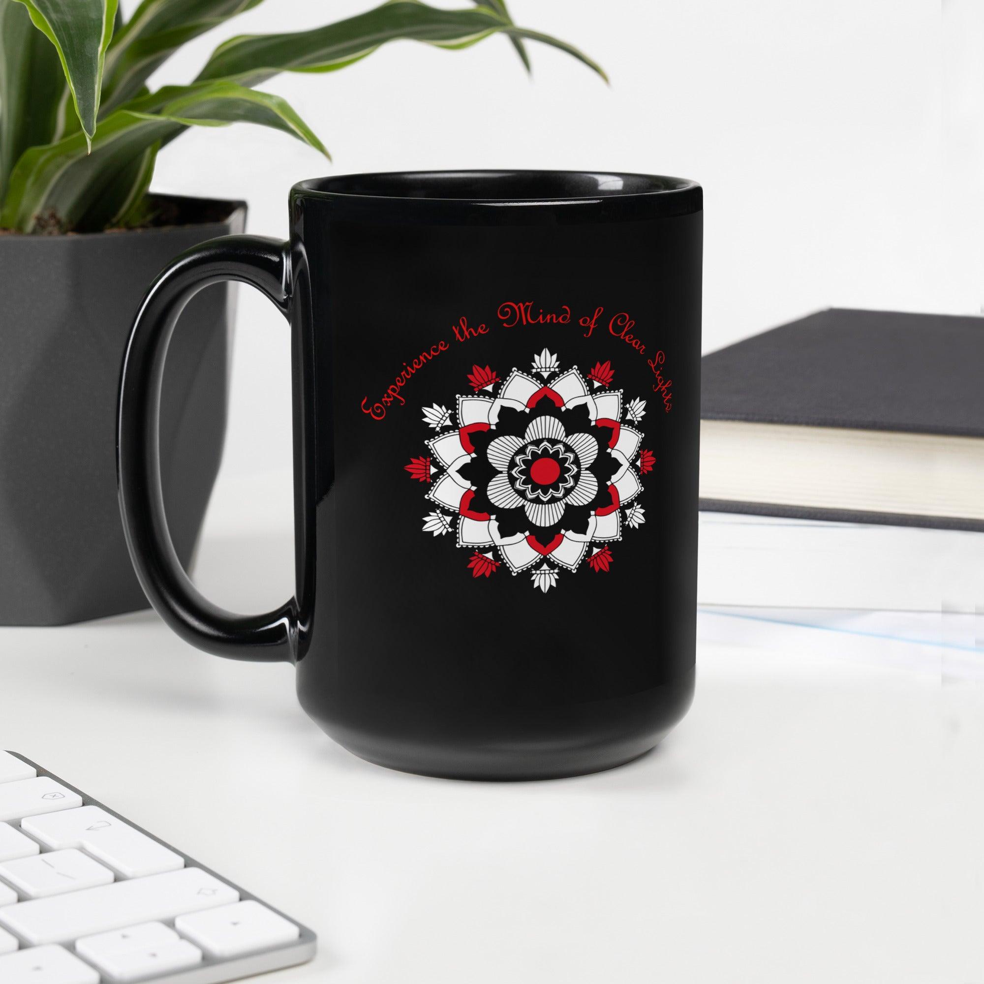 Abundance Brew Mandala Black Glossy Mug - Beyond T-shirts