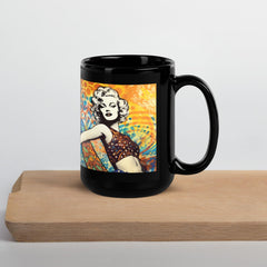 Adventurous Surfing 5 06 Glossy Black Mug, capturing the essence of the waves for your daily use.