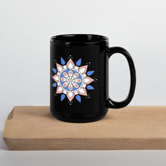 Black Glossy Mandala Reflection Mug - Beyond T-shirts