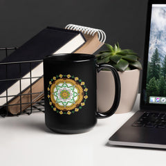 Black Glossy Mandala Magic Mug - Beyond T-shirts