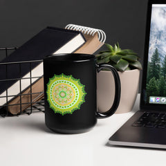 Mandala Luminance On Black Mug - Beyond T-shirts