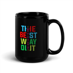 Elegant Typography Art Black Glossy Mug - Beyond T-shirts