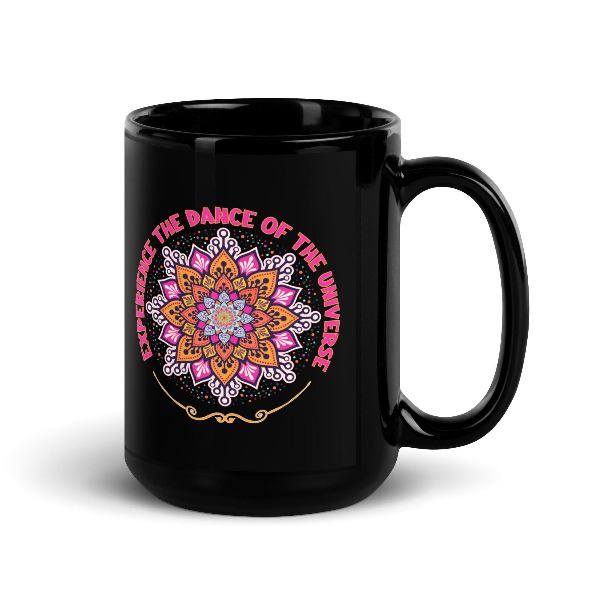 Astral Sip Mandala Black Glossy Mug - Beyond T-shirts