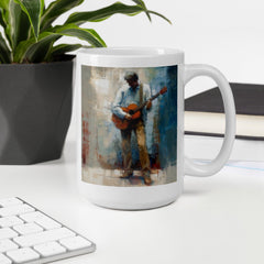 Acoustic Anthem white mug, a stylish addition to your morning routine.