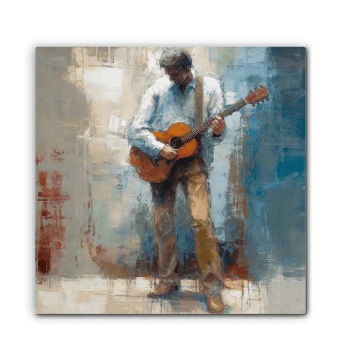 Decorative canvas art with blues music and ballads motif