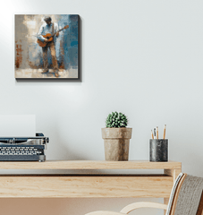 Canvas print of abstract blues musicians