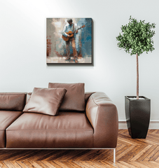 Gallery-wrapped canvas featuring elegant blues music art