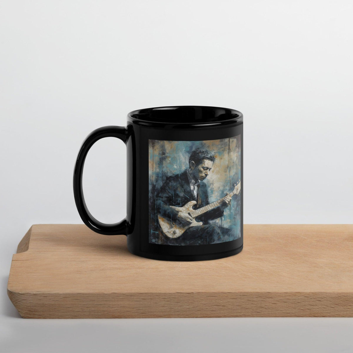 Bluesy Breakthrough Black Glossy Mug - Beyond T-shirts