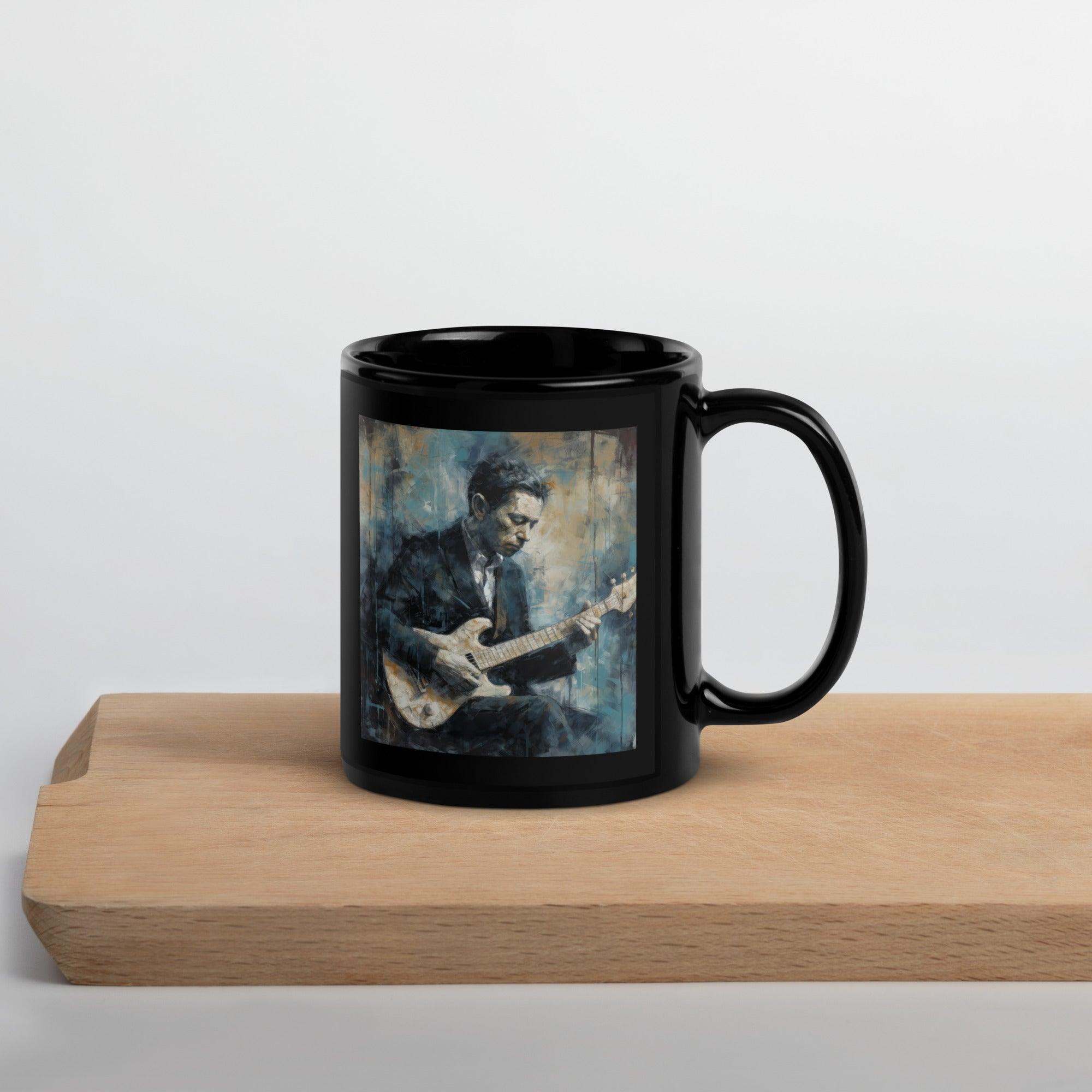 Bluesy Breakthrough Black Glossy Mug - Beyond T-shirts