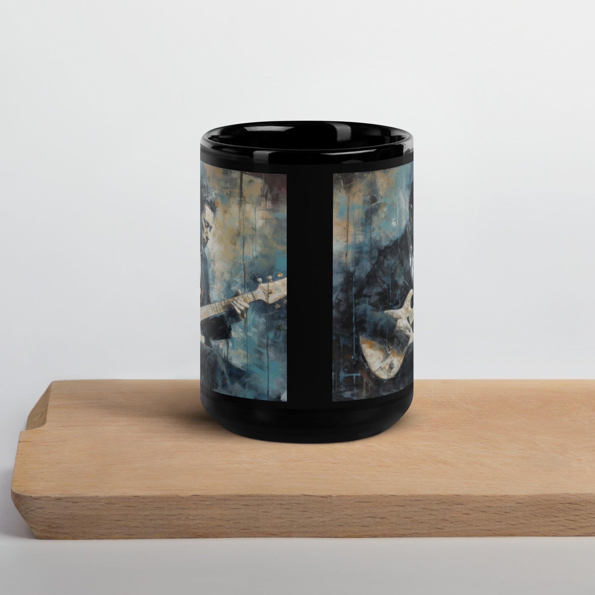 Bluesy Breakthrough Black Glossy Mug - Beyond T-shirts