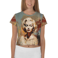 Bluesy Serenades All-Over Print Crop Tee - Beyond T-shirts