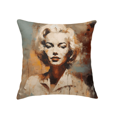 Bluesy Serenades decorative indoor pillow on a cozy living room sofa.