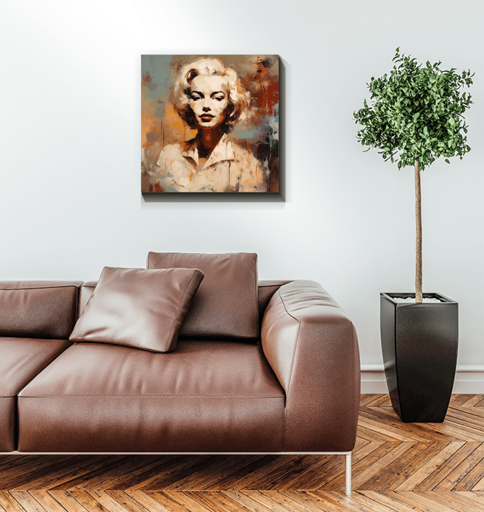 Bluesy Serenades canvas art in living room setting.