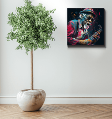 Bluesy tunes, emotional hues wrapped canvas - Beyond T-shirts